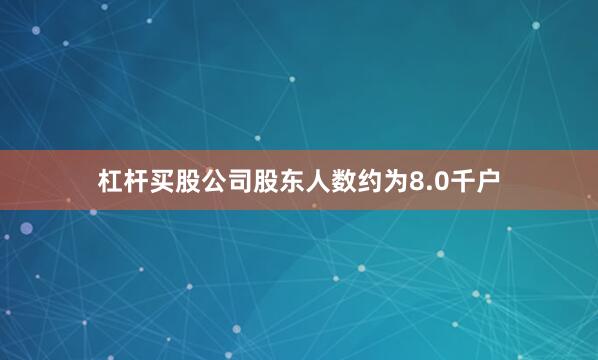 杠杆买股公司股东人数约为8.0千户