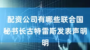 配资公司有哪些联合国秘书长古特雷斯发表声明